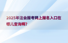 2025年注会报考网上报名入口在哪儿查询啊?