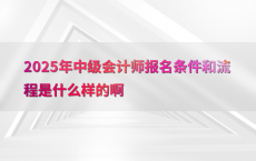 2025年中级会计师报名条件和流程是什么样的啊