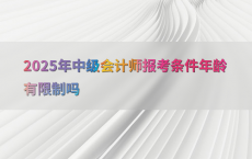 2025年中级会计师报考条件年龄有限制吗