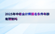 2025年中级会计师报名条件年龄有限制吗