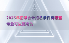 2025年初级会计报名条件有哪些专业可以报考的