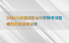 2025年新疆初级会计职称考试在哪里打印准考证呢