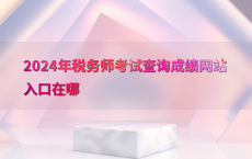 2024年税务师考试查询成绩网站入口在哪