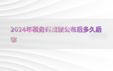 2024年税务师成绩公布后多久后审