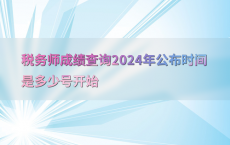税务师成绩查询2024年公布时间是多少号开始