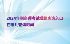 2024年税务师考试成绩查询入口在哪儿查询时间