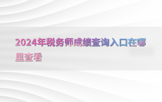 2024年税务师成绩查询入口在哪里查看