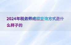 2024年税务师成绩查询方式是什么样子的
