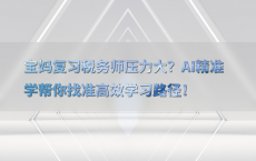 宝妈复习税务师压力大？AI精准学帮你找准高效学习路径！