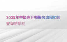 2025年中级会计师报名流程如何查询结果呢