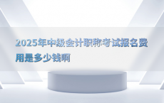 2025年中级会计职称考试报名费用是多少钱啊