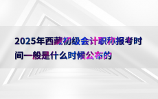 2025年西藏初级会计职称报考时间一般是什么时候公布的