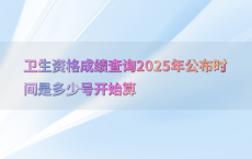 卫生资格成绩查询2025年公布时间是多少号开始算