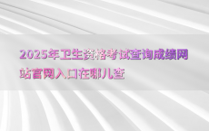 2025年卫生资格考试查询成绩网站官网入口在哪儿查