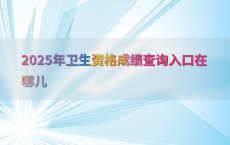 2025年卫生资格成绩查询入口在哪儿
