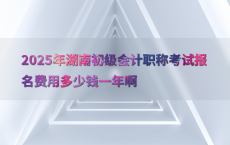 2025年湖南初级会计职称考试报名费用多少钱一年啊