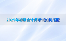 2025年初级会计师考试如何搭配