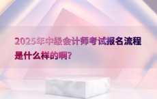 2025年中级会计师考试报名流程是什么样的啊?