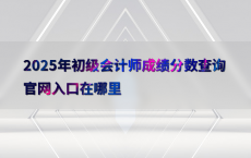 2025年初级会计师成绩分数查询官网入口在哪里