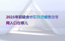 2025年初级会计职称成绩查询官网入口在哪儿