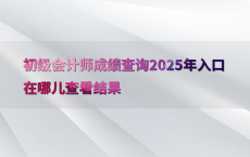 初级会计师成绩查询2025年入口在哪儿查看结果