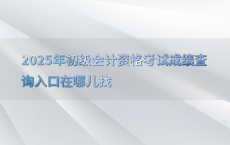 2025年初级会计资格考试成绩查询入口在哪儿找