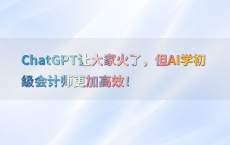 ChatGPT让大家火了，但AI学初级会计师更加高效！