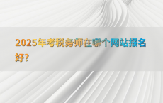 2025年考税务师在哪个网站报名好?