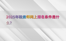 2025年税务师网上报名条件是什么?