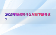 2025年税务师什么时候下来考试?