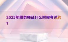 2025年税务师证什么时候考试的?