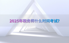 2025年税务师什么时间考试?