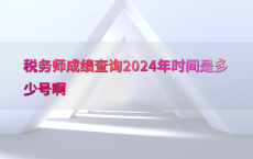 税务师成绩查询2024年时间是多少号啊