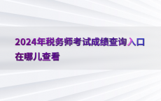 2024年税务师考试成绩查询入口在哪儿查看
