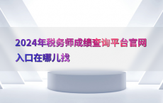 2024年税务师成绩查询平台官网入口在哪儿找