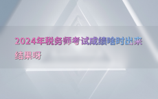 2024年税务师考试成绩啥时出来结果呀