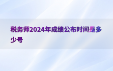 税务师2024年成绩公布时间是多少号