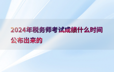 2024年税务师考试成绩什么时间公布出来的
