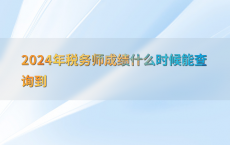 2024年税务师成绩什么时候能查询到