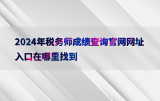 2024年税务师成绩查询官网网址入口在哪里找到