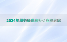 2024年税务师成绩多久出结果呢