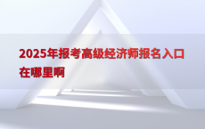 2025年报考高级经济师报名入口在哪里啊