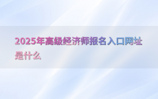 2025年高级经济师报名入口网址是什么