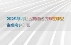 2025年内蒙古高级经济师在哪查询准考证打印