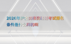 2026年护士资格资格证考试报名条件是什么样的啊