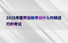 2025年医师资格考试什么时候进行的考试