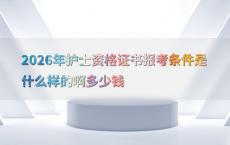 2026年护士资格证书报考条件是什么样的啊多少钱