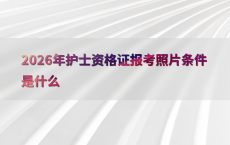 2026年护士资格证报考照片条件是什么