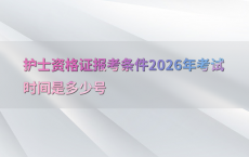 护士资格证报考条件2026年考试时间是多少号