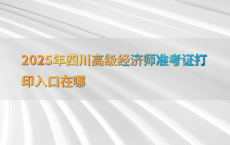 2025年四川高级经济师准考证打印入口在哪